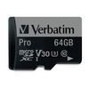 Verbatim 47042 Pro microSDXC U3 64GB Micro SD Card with Adapter