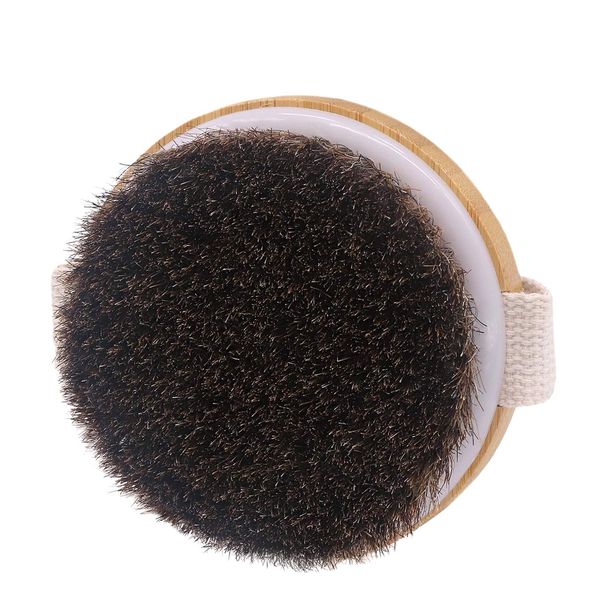 Maltose Natural Horse Hair Body Brush, Oval Shape, No Handle, For Bath, Body Cleaning Brush, For Vines and Beautiful Skin, Wood