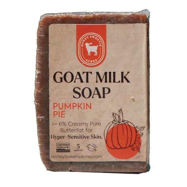 Honey Sweetie Acres Fresh Off The Goat All Natural Moisturizing 5 Oz Bar Of Handmade Pumpkin Pie Goat Milk Soap