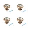 LOVIVER 4Packs Bird Flower Pattern Door Knobs and Pulls for Kitchen Cupboard and Drawer
