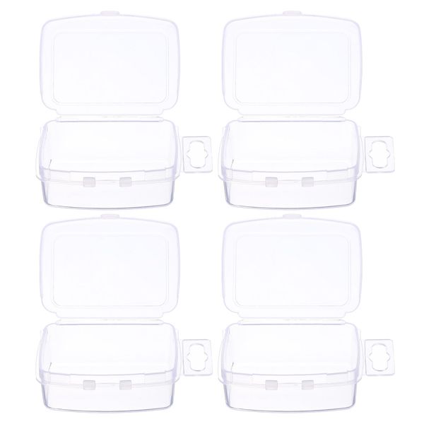 sourcing map 4pcs Component Storage Box 2.2" PP Electronic Organizer Box with Hanging Ring Hardware Containers Tools Boxes for Small Accessories