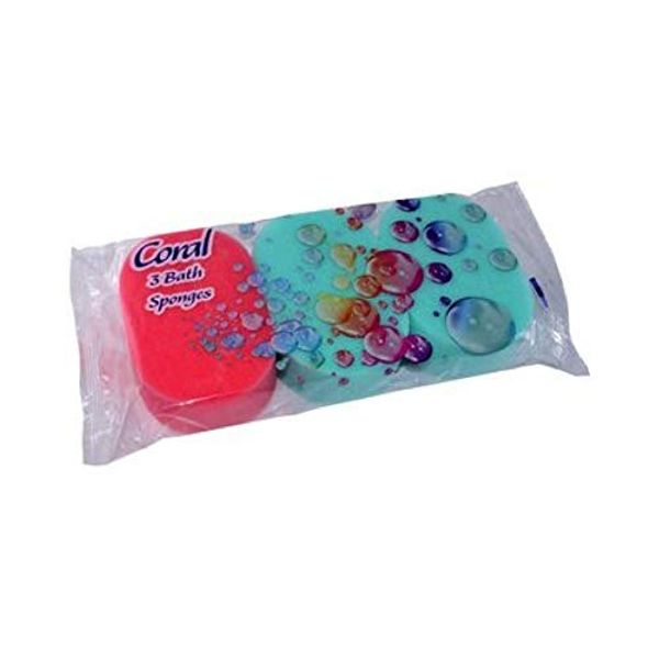 Coral Bath Sponge 3pk