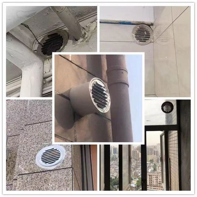 Stainless Steel Exterior Wall Air Vent Grille Round Ducting