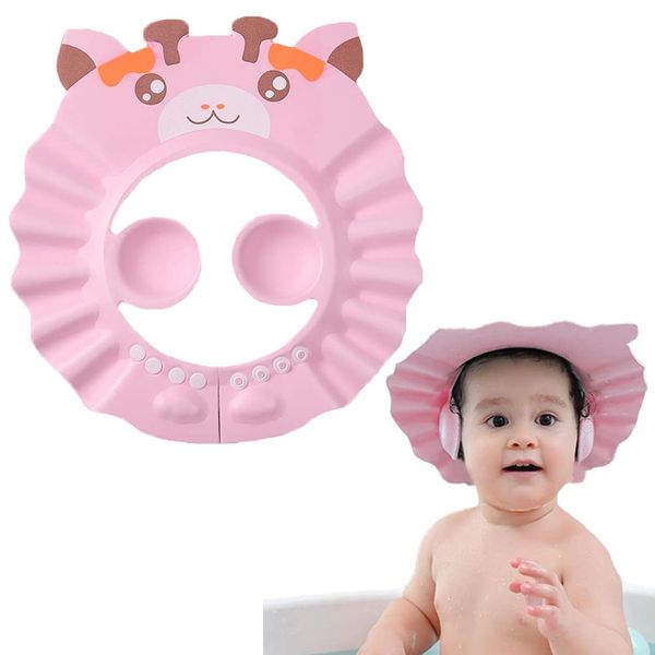 Baby Shower Cap Kids Shampoo Shield Bath Visor Hat Adjustable Protect Eyes Ears Face Bath Shower Protection Child Hair Washing Shield Shampoo Cap Earmuff Waterproof Bath Cap For Infants Toddlers Kids