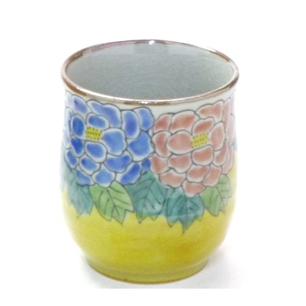 Kutani [Teacup] Small Dark Painted Peony [Back Picture]