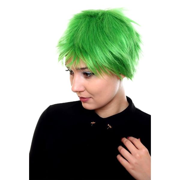 Prettyland C968 -one Piece Roronoa Zoro Short Hair Bright Green Straight Pixie Wild Wig