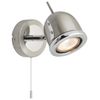 Long Life Lamp Company Brush Chrome Mounted Reading Wall Light Pull Switch Adjustable Head H3037
