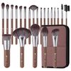 DUcare Makeup Brush, 22 Pieces, Storage Case Included, Makeup Brush, Premium Fiber Bristles, Makeup Tool, Eyeshadow Brush, Cheek Brush, Face Brush, Stylish, Gift (Brown)