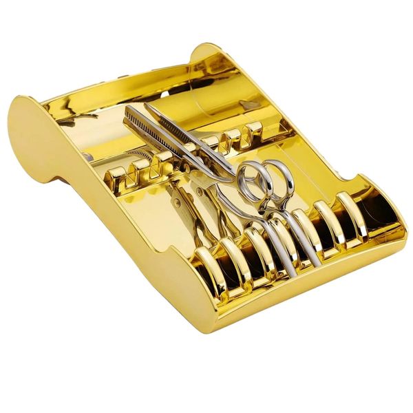 NOELAMOUR Scissor Tray, Standing Type, Scissor Case, Hairdresser, Scissors, Plastic Case, Tray, gold