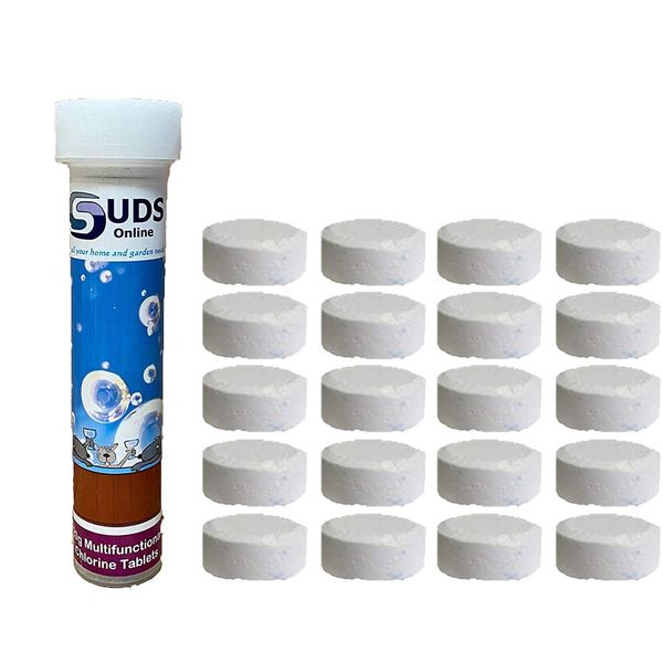 SUDS-ONLINE 20x 20g Multifunction Chlorine Tablets Swimming Pool Hot Tub Spa