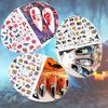 5D Halloween Nail Art Stickers Stereoscopic Embossed Nail Art Stickers Decals with Adhesive 5D Halloween Sticker Decoration for Women Girl Children Kids