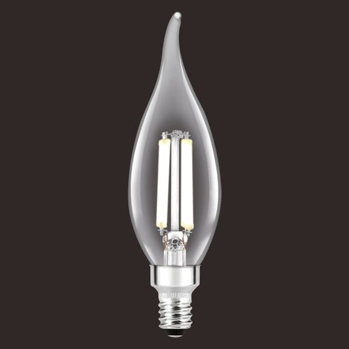 Sylvania B10 Clear LED White Filament Bulb, 3.5W, Dimmable, 350 LMS, Medium Base, 2700K, Soft White - 4 Pack (42258)