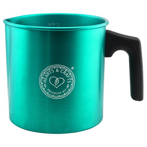 Hearts and Crafts 32oz Candle Pouring Pot - Wax Pourer for Candle Making - Aluminum Soap Melting Pot with Heat-Resistant Handle and No-Drip Spout - Holds 2 lbs Melted Wax for DIY Crafts - Teal