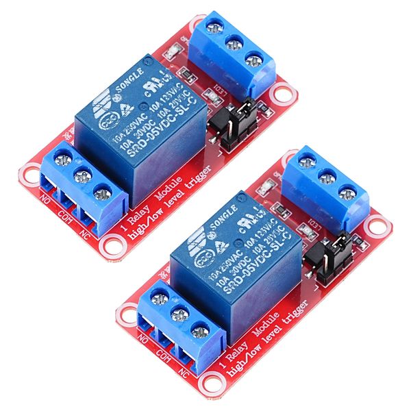 A-DIGISHUO 2pcs 12V 1 Channel Relay Module Relay Switch With Optocoupler Isolation Support High or Low Level Trigger