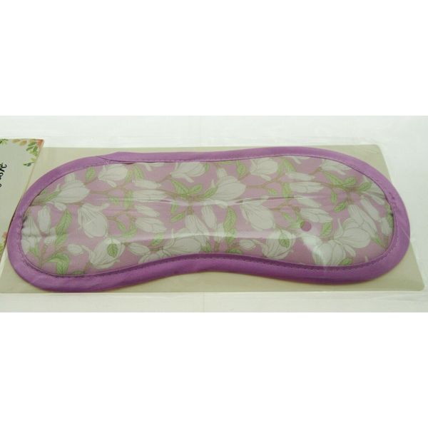 Purple Floral Eye Mask For Rest, Sleep, Meditation White Flowers