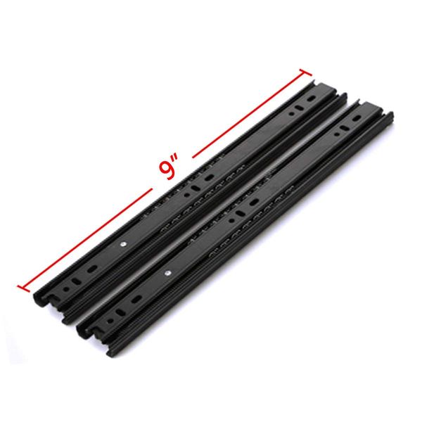 Drawer Slides 9 Inch Ball Bearing Full Extension 3 Section Slide Track Mounting Drawer Runners Slider for Cabinet Home Furniture, 2 Pack (Black 9 Inch)