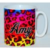 PERSONALISED Rainbow Multi Colour Leopard Animal Skin Print Mug