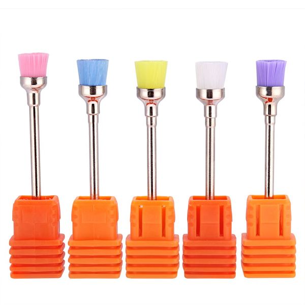 Electric Nail Drill Clean Brush, 5pcs Brush Head for Nail Dust Remover Grind Drill Acrylic Nails Gel Nails Efile Manicure and Pedicure Kit