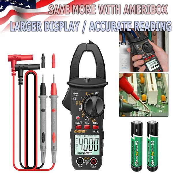 Digital Multimeter Tester AC DC Voltage RMS Amp Clamp Meter Auto Range Handheld