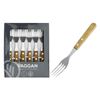 Koopman International Steakgabeln, Silber/Natur (6er Pack)