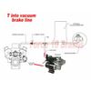 Brake Booster  vacuum pump installation kit with external check valve and Tee