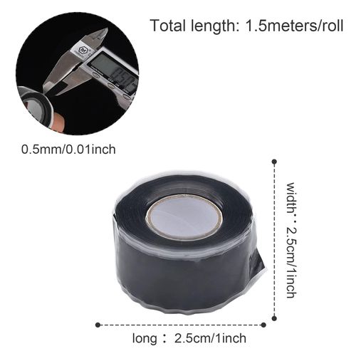 2Pcs Multi-Purpose Repair Sealing Insulation Tape Silicone Waterproof Tape Rubber Tape Pipe Water Hose Leakage Sealing for Emergency Pipe Plumbing Repair Electrical Wire Wrap Water Hose Leak 25mm*1.5m