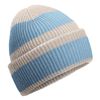 Beechfield B391 Colour Block Beanie, Natural Stone/Dusty Blue, Unit size