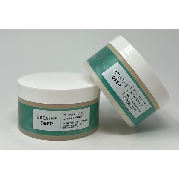 2 BATH & BODY WORKS AROMATHERAPY BREATHE DEEP EUCALYPTUS LAVENDER WHIPPED BUTTER