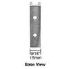 Brushed Stainless Closed Bottom Left Hand Bottom Radius Base 1/4" Glass Clip