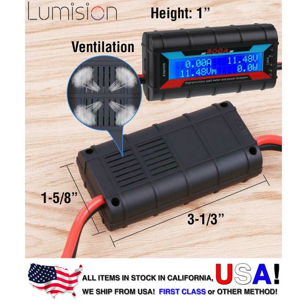 200A AMP Watt Meter High Precision Digital LCD Display 60 Volt Solar RC Battery