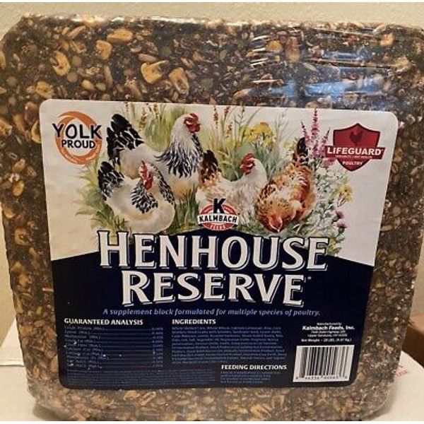 Henhouse Reserve Treat Block Chicken Health Whole Grain Feed & Pumpkin & Worms !