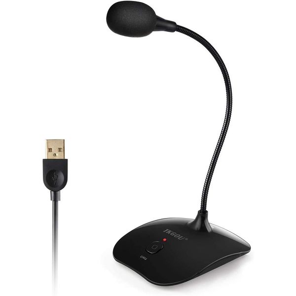 TKGOU Microphone, Tabletop, Mute Button, High Sensitivity, Omnidirectional 360° Recording, Recording, Home Recording, Telework, Game Comments, Live Broadcasting, Compatible with PC, Windows, Mac