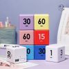 Kitchen Timer Cube, Kid Timer for Classroom Fitness, Desk for Studying Teaching Baking, Countdown Management Settings 15/20/30/60 Mins, Purple
