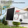 Solar Panel Charger, Solar Panel for Security Camera,6W USB Solar Panel with Micro USB & USB-C Port, IP66 Waterproof Camera Solar Panel with 360°Adjustable Mounting