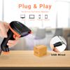 Tera L5100Y Barcode Scanner USB Wired Long Range High Speed Laser Handheld 1D Bar Code Reader Plug and Play, Coral
