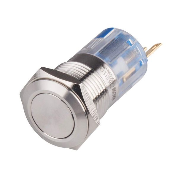 T16-211, 16mm Metal Body Push Button, Momentary, IP65, SPDT