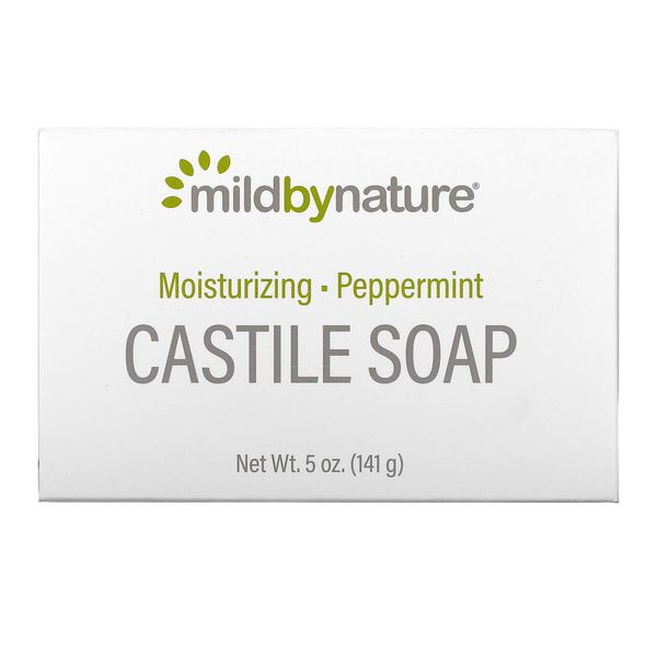 Castile Bar Soap, Peppermint, 5 oz (141 g), Mild By Nature