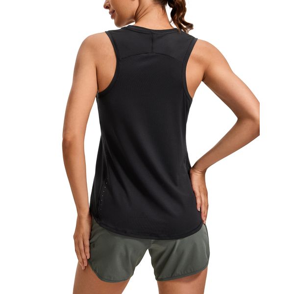 CRZ YOGA Damen Sport Tank Top Racerback Ärmelloses Yoga Oberteile Sommer Fitness Tops Gym Leichte Sporttop Schwarz 40