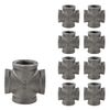 PRIM PIPEWORKS 3/4“ Cross, Natural, Malleable Iron Pipe Fitting for Home Decor projects; QTY 4