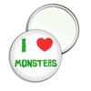 I Love Monsters - 77mm Round Compact Mirror