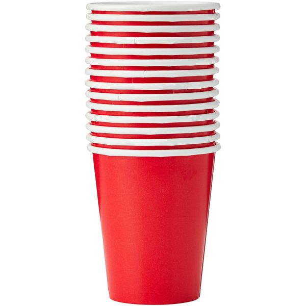 Unique Party 31456 Solid 9oz Paper Cups | Classy Ruby Red Color Theme | 14ct