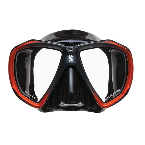 SCUBAPRO Spectra Scuba Mask with Ultra Clear Dual Lens and EZ Equalize Nose Pocket for Diving, Black/Bronze