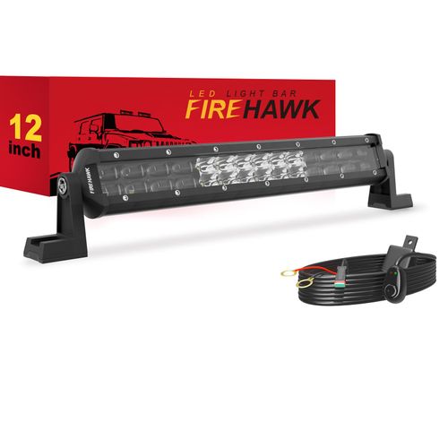 Firehawk LED Light Bar 12 Inch 40,000LM, 2025 New Japanese L-A-B Chips, Spot Flood Combo Beam, Driving Off Road Fog Work for Truck Pickup ATV UTV SUV Cart IP68 Waterproof with 12V Wiring Harness kit