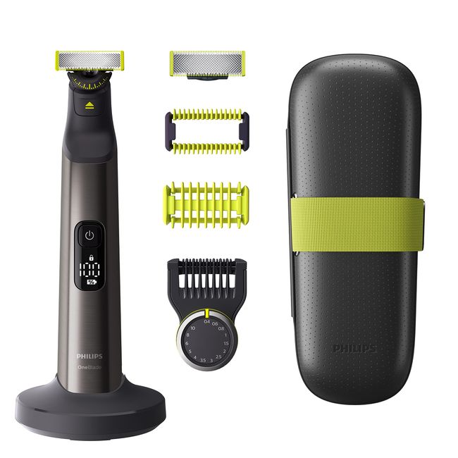 Philips OneBlade Pro 360 Face Plus Body - Electric Beard Trimmer, Shaver and Razor, with 14-Length Comb and Click-On Skin Guard, Body Comb and Travel Case (Model QP6651/30)