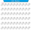 Flying Horse66 60 Sets Plastic Sew on Snap Fasteners, Transparent Press Studs Plastic Snaps Button, 15mm
