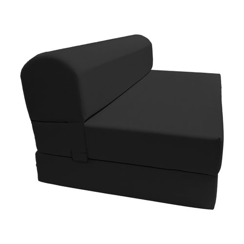 D&D Futon Furniture Sleeper Chair Folding Bed, Studio Sofa Guest Folded Mattress, High Density Foam (72 x 48 x 6, Black)
