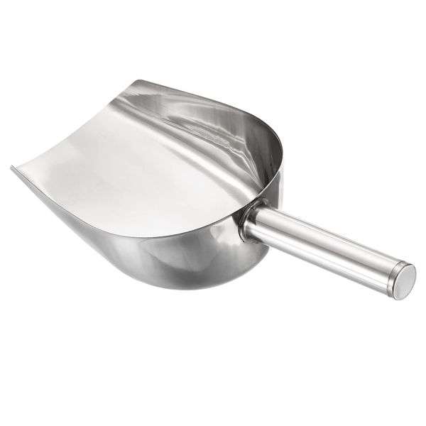 PATIKIL Ice Scoop, Ice Cream Disher, Ice Cream Scoop Stainless Steel 24cm x 8.5cm Flour Cereal Sugar Shovel for Kitchen Bar Party Silver