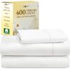 100% Cotton Twin XL Sheets Set, 400 Thread Count Sateen Bedding for Dorm Rooms &
