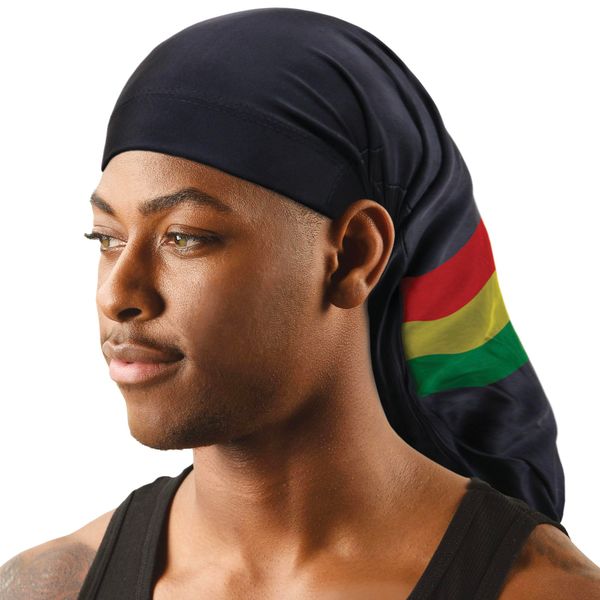 Titan Tea Tree & Coconut Treatment Spandex Dreadlock Cap Jumbo Stripe Headband Black