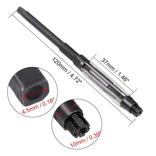 sourcing map Adjustable Hand Reamer 10-10.75mm High Speed Steel H8 6 Straight Flutes Milling Cutter Tool Metric Reaming Drill Bit for Metal
